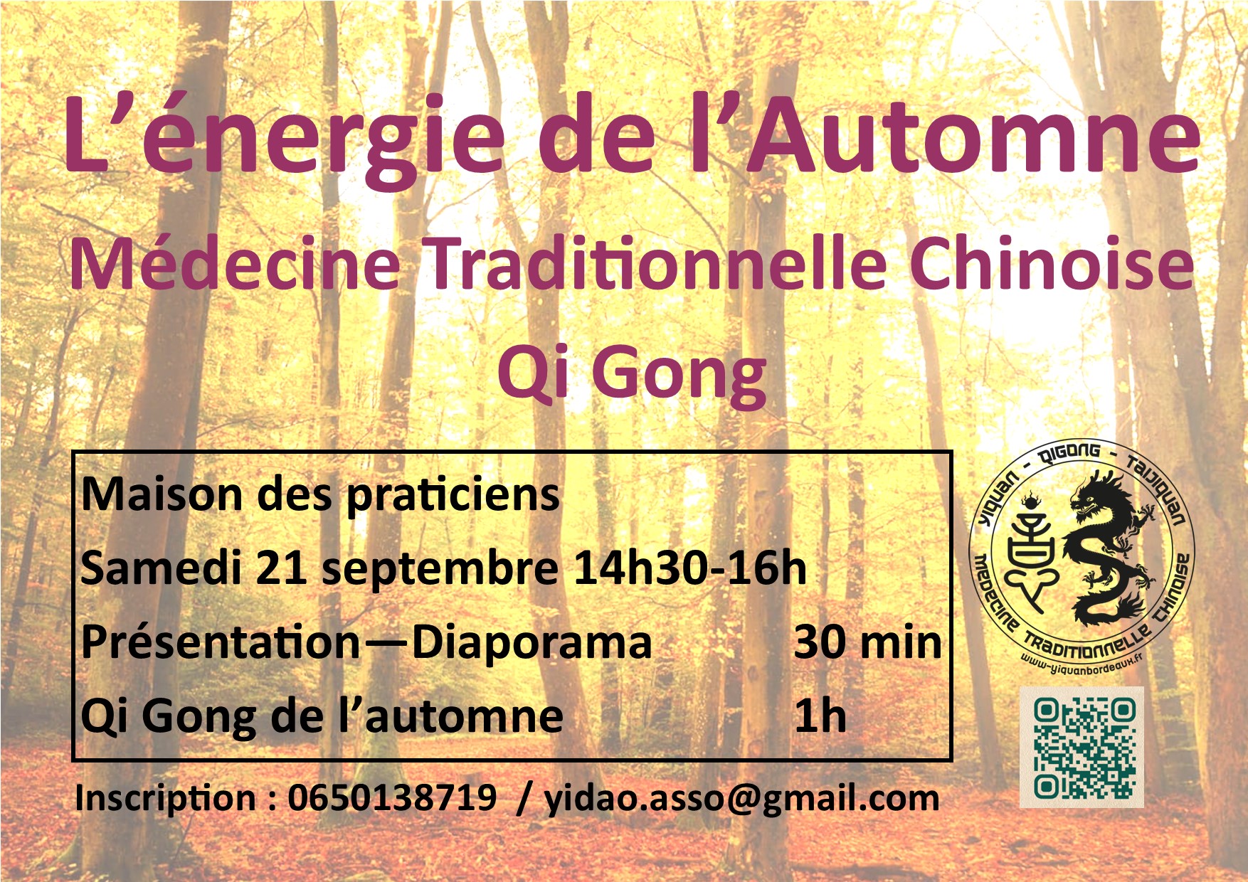 La Maison Des Praticiens Centre De Bien Etre Ambares Et Lagrave Affiche Automne MDP